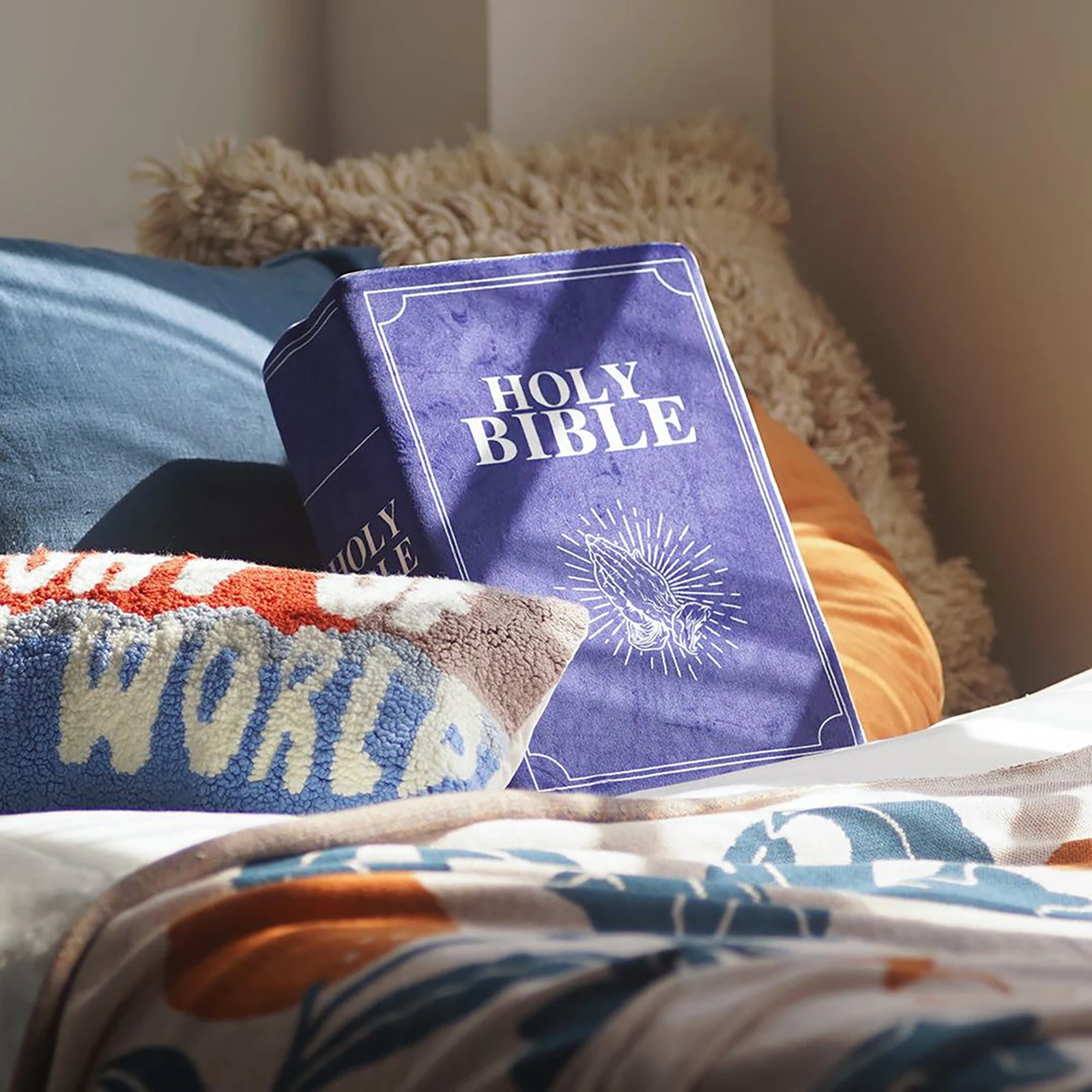PSALM 23:1 Bible Plush Throw Pillow Toy with holly bible pillow that opens christian bible book Pillow plush toys