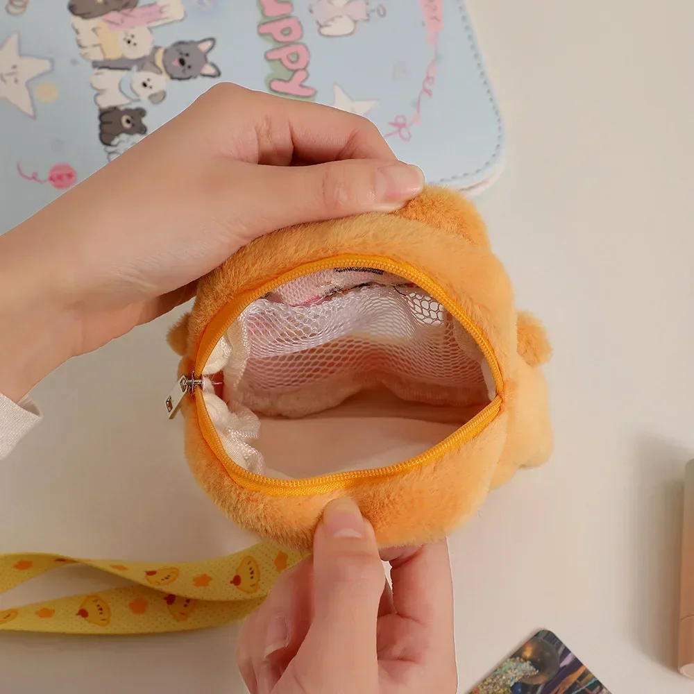 Fashion Cute Little Rabbit Animal Plush Coin Wallet Portable Children Neck Hanging Bag Square Cartoon Coin Wallet Girl