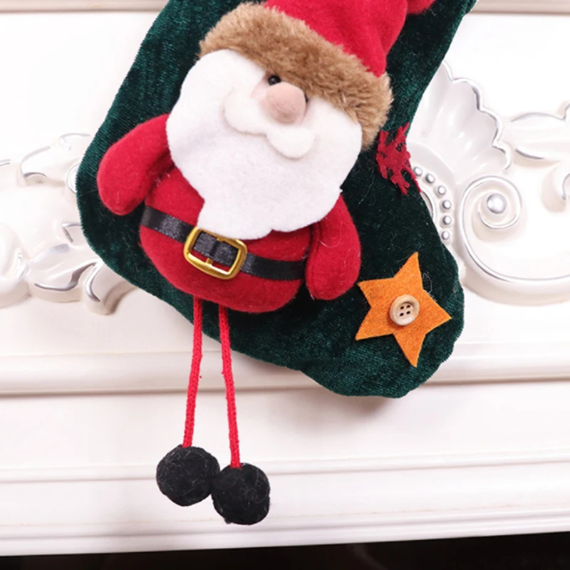 Christmas Gift Santa Claus Snowman Socks Christmas Tree Ornament Stocking Decoration Sock Kids Candy Bag