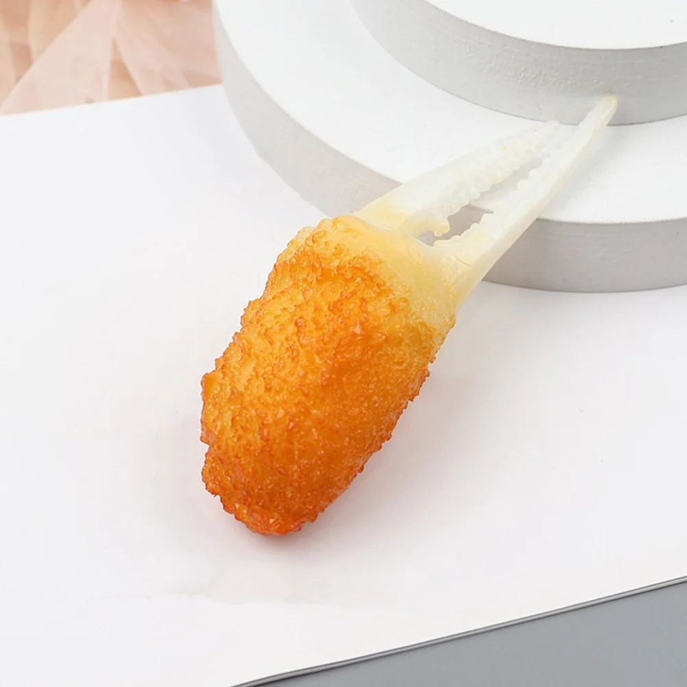 

3 Pcs Shrimp Model Realistic Fake Food Pretend Play Toy Decor Japanese-style Tempuras Pvc Kitchen Meat Child