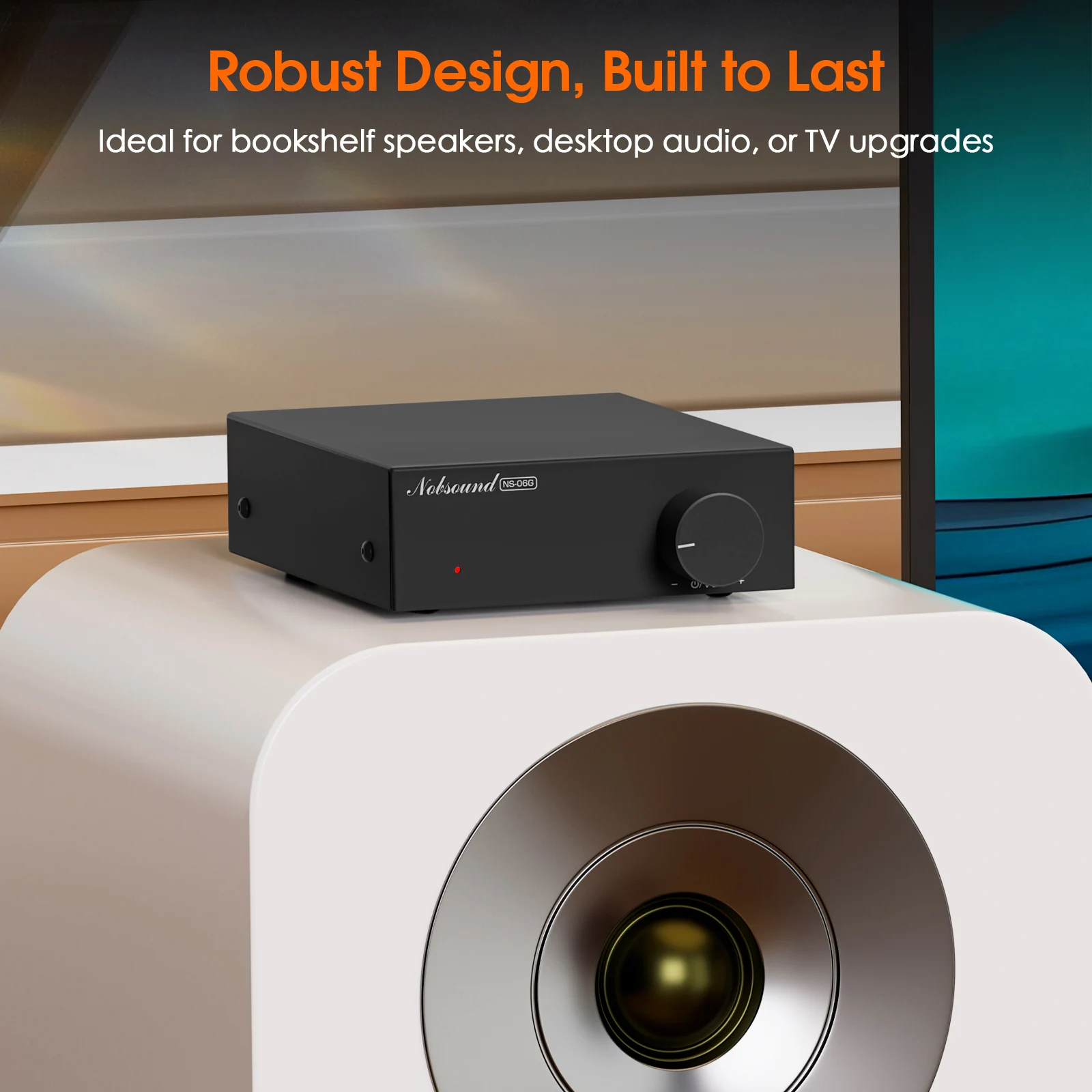 Nobsound NS-06G HiFi TPA3116 디지털 앰프 홈 데스크 파워 앰프 60W×2 전원 어댑터 포함