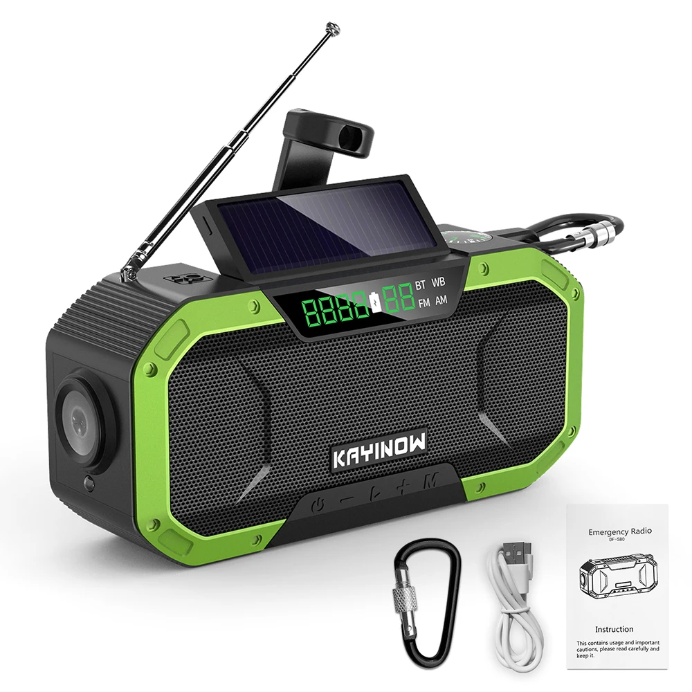 

Emergency Sun Power Hand Crank Radio 5000mAh Power Bank Charger Flash Light Outdoor Camping Survival Radio