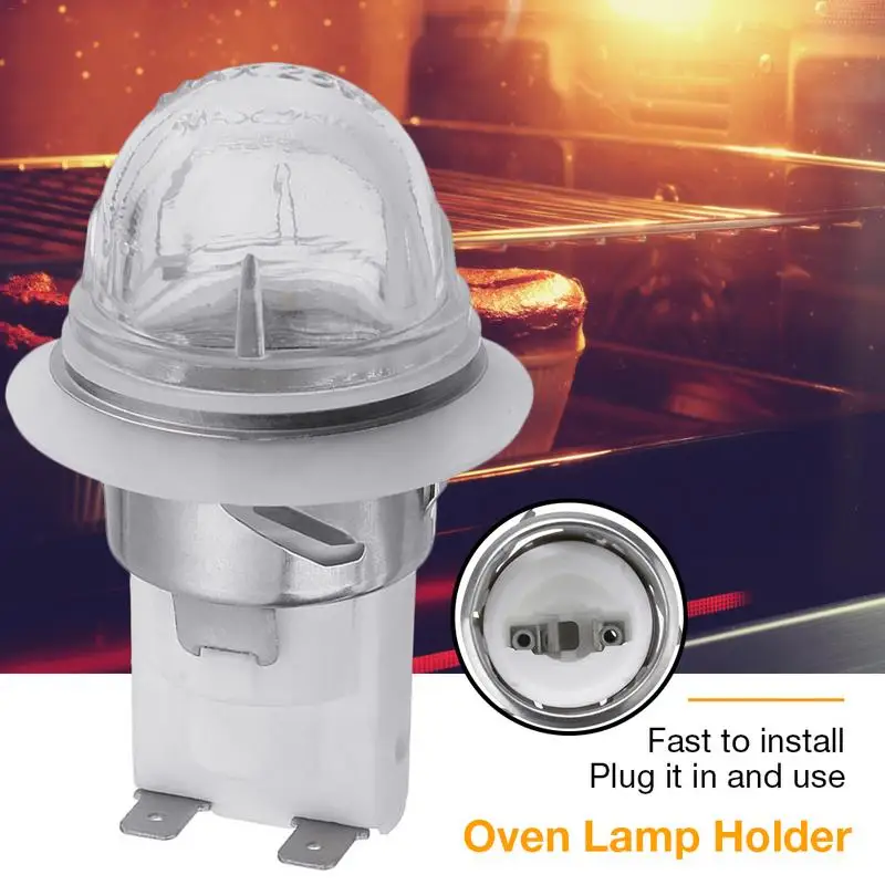 60W Oven Lamp Ceramic Holder Refrigerator E14 Halogen Bulbs Light Base Heat Resistant Microwave Lamp Adapter 110-220v