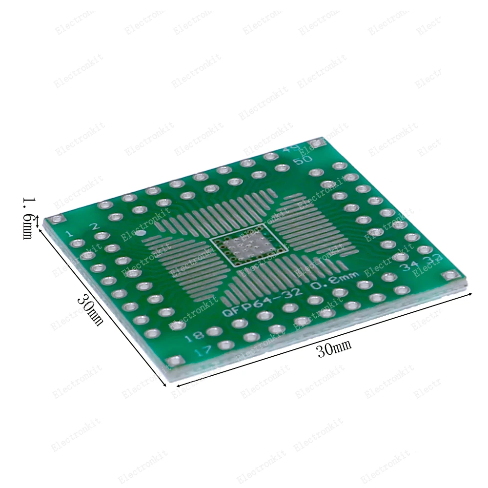 PCB Board Assembly, Printed Circuit Board, 40pcs 8Value PCB Board sets SMD Turn To DIP Adapter Converter Plate SOP8-SOP28 TQFP32-100