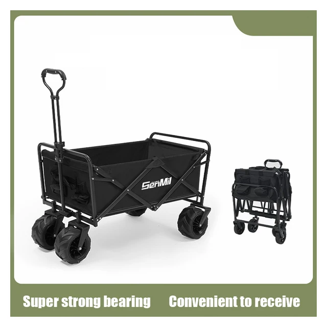 Hordozható Kültéri Kemping Kocsi Nagy Kapacitású, Könnyű Hajtogató Többfunkciós Tábor Pótkocsi Kempingfelszerelés - Image 2
