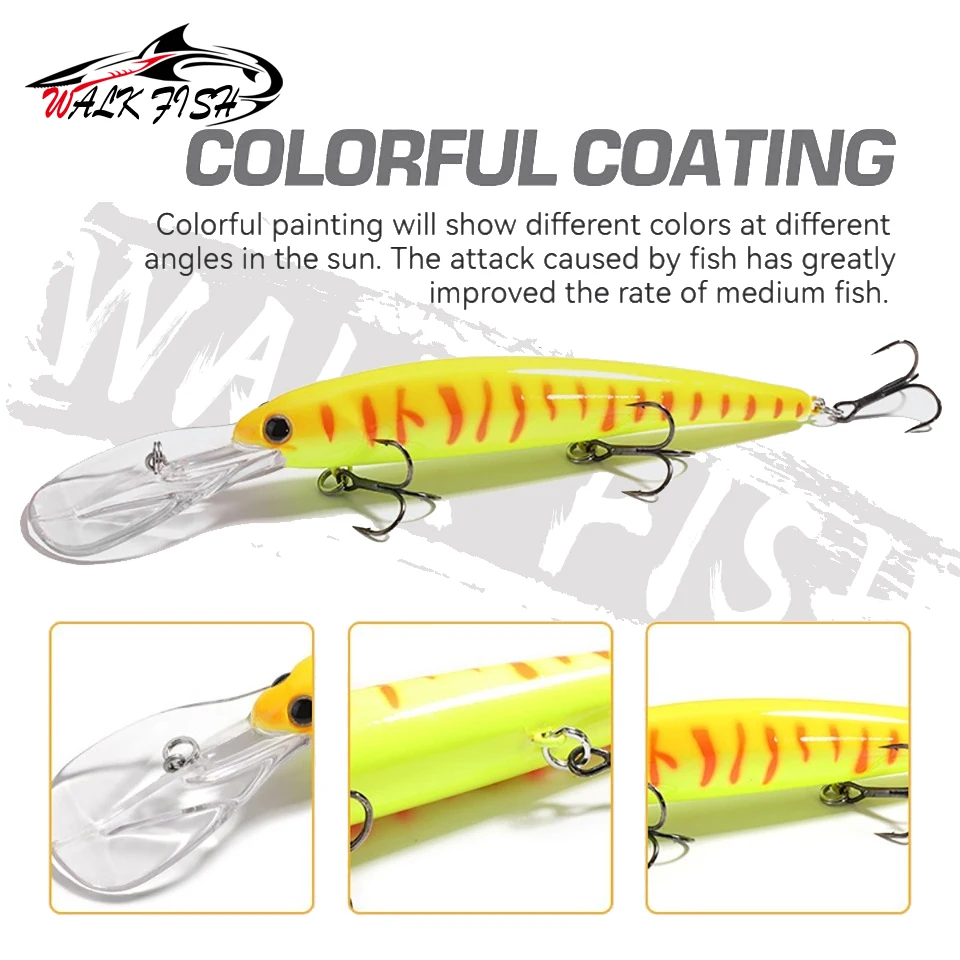 WALK FISH Deep walleye Trolling Fishing Lure Wobbler 12cm 20g