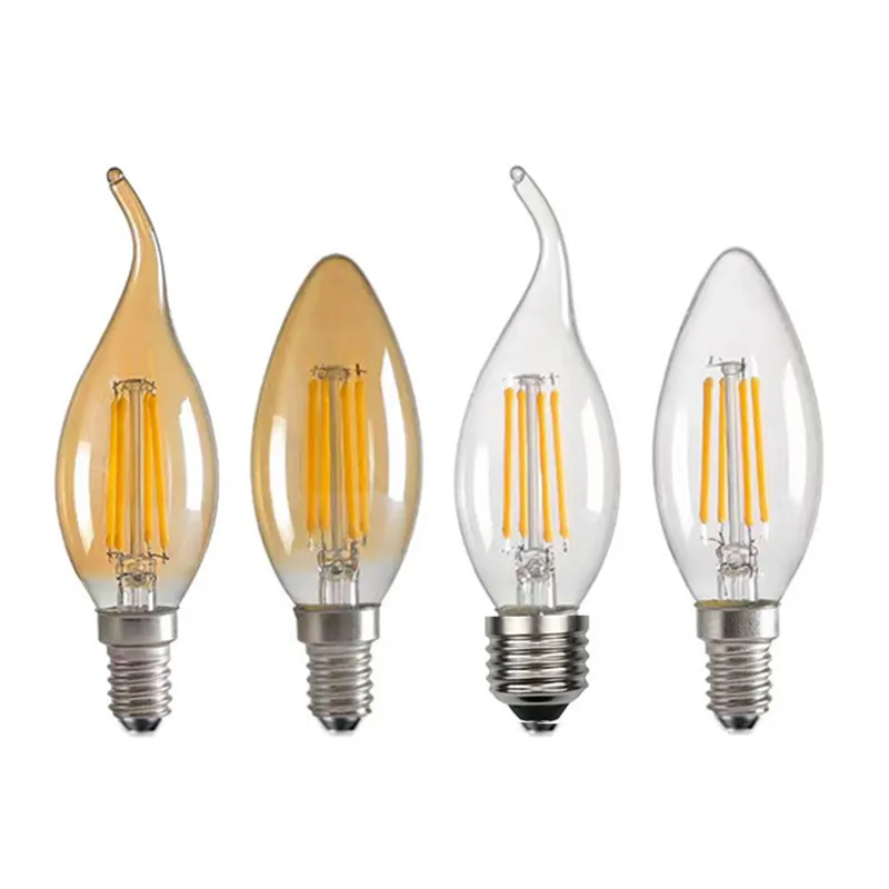 캔들 라이트 LED 에디슨 전구 램프 C35 C35L 브라운 클리어 라이트 220V..