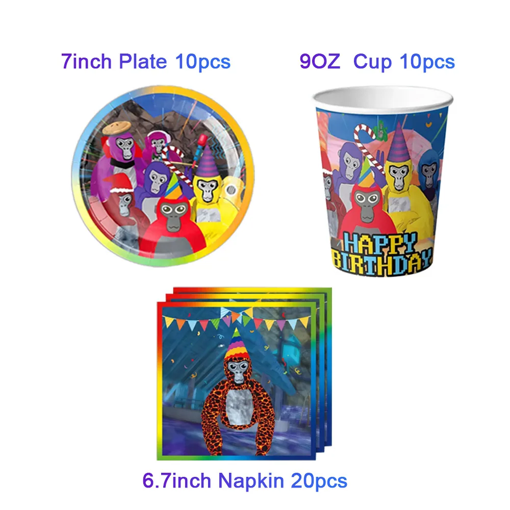 Jungle Safari Birthday Party Decor Set - Disposable Tableware & Decorations with Animal Plates, Napkins, Banner, and Backdrop