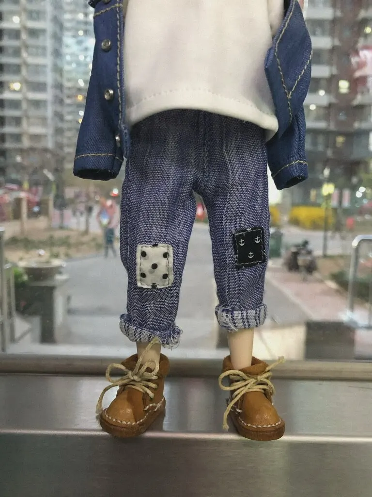 

BJD Blythe Clothes Jeans pants patch 1/6 30cm Dolls (Fit for Pullip,Ob24, Licca)
