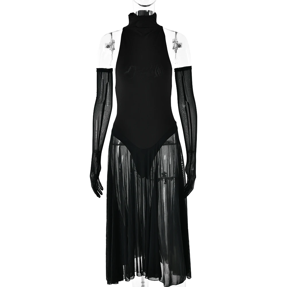 Elegant Sleeveless Bodycon Backless Women Dress Pleated Tight Party Club Evening Dress Female Autumn New Vestidos