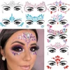 5Pcs Sexy Diamond Face Tattoo Stickers Colorful Glitter Crystal Party Face Decal 3D Self-Adhesive Rhinestones Face Jewel Sliders 2