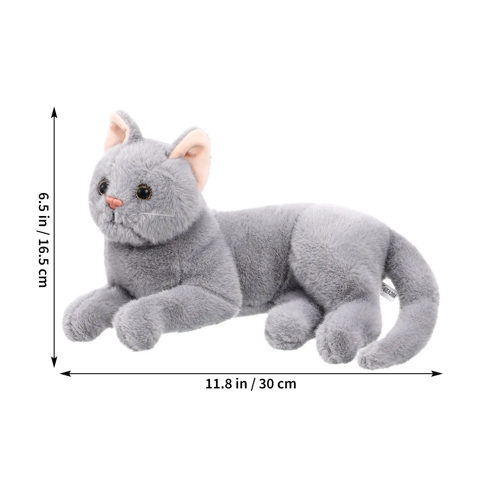 시뮬레이션 고양이 동물 인형 장난감 11.8x5.9x3.9 인치 사랑스러운 가정 어린이 방 장식 편안함