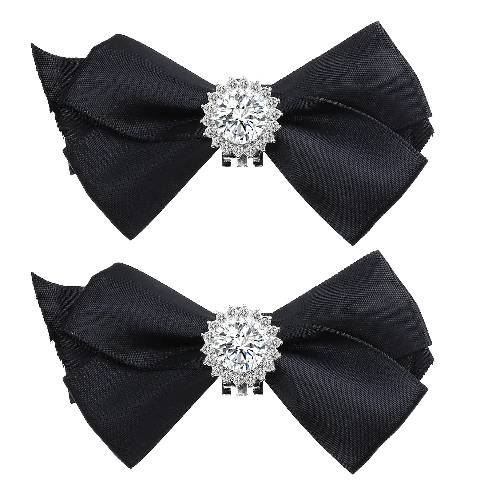 

Vaguelly Bow Shoe Clip Bow Shoes Jewelry Clips Rhinestone Diy Bowknot Shoe Buckle Shoe Decoration Removable Shoe Buckle Black