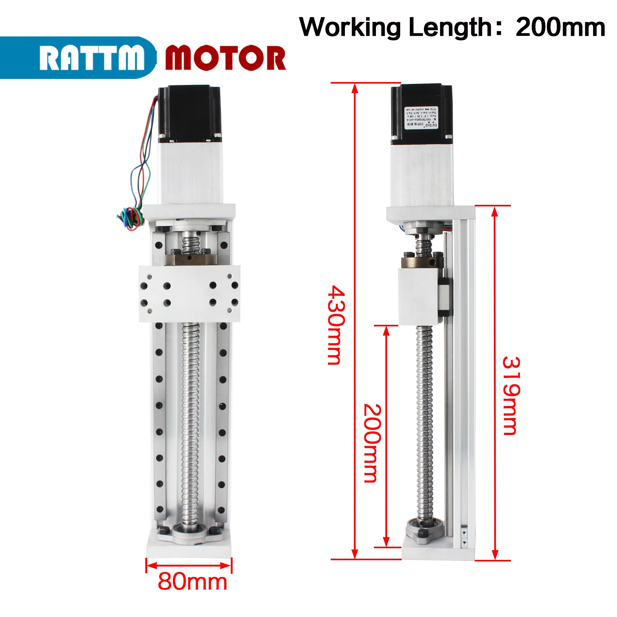 Guide Linéaire RATTMMOTOR HBX-1605 Chariot Linéaire CNC 200 Mm, Double