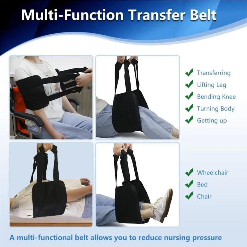 Transfer Nursing Sling for Patient Elderly Safety Lifting Aids Home Bed Assist Handle Back Lift Mobility Belt Gait Belts