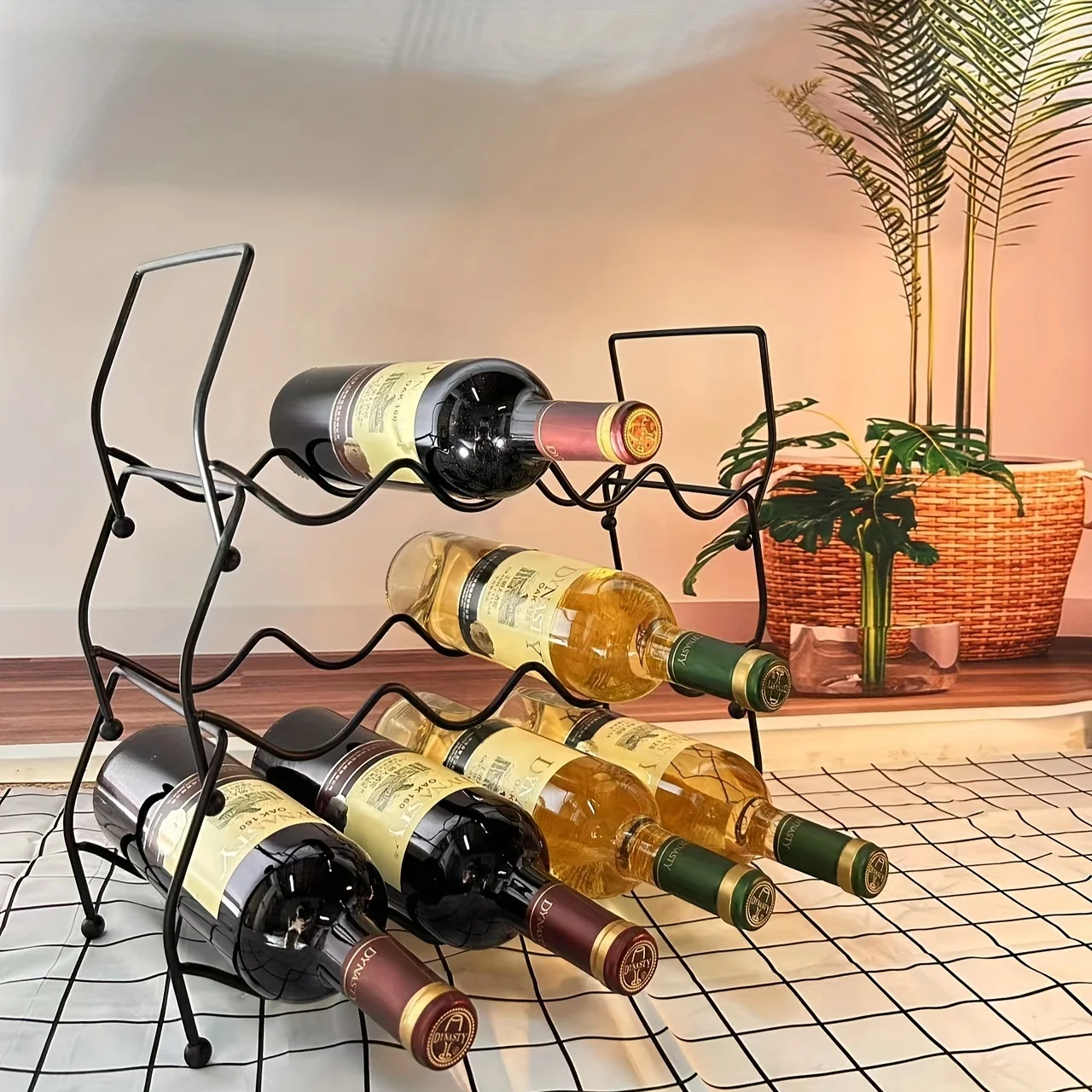 

1pc Nordic Style Red Wine Rack, Household Multi-layer Stackable Wine Bottles Organizer For Kitchen Cabinet Pantry And Bar, Home
