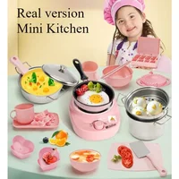 New Funny Kitchen Toys Girl  Can Cook  Mini Kitchen Items Real Cooked Family Toy Set Birthday Gift Girl Toys Kitchen Accessories 2