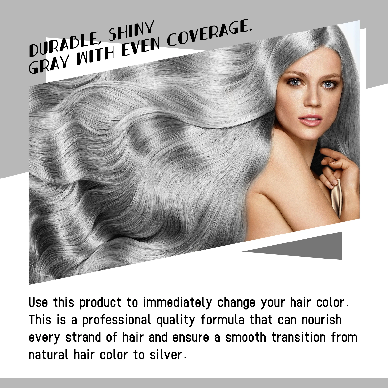 Silver Grey Hair Dye Cream - Smoky Punk DIY Color No Damage Long-lasting