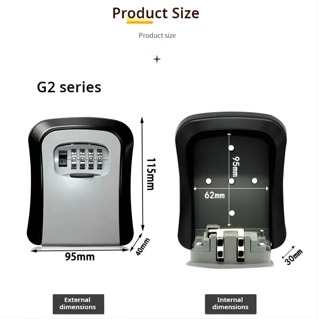Key Keeper Combination Lock Wall Mounted Waterproof 4 Digits Passwords 5 Keys Storage Box Easy to Fix Home Or Office safe box 6