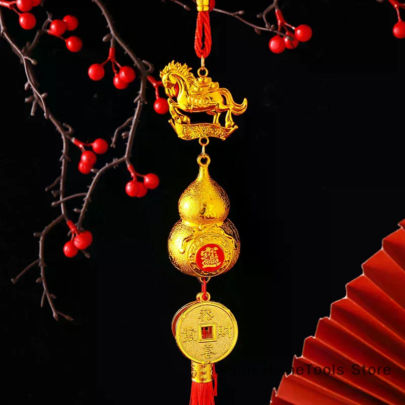 2026 Year Of The Horse Wall Hanging Car Ornament Chinese New Year Red Gold Pendant Lucky Decoration Housewarming Gifts