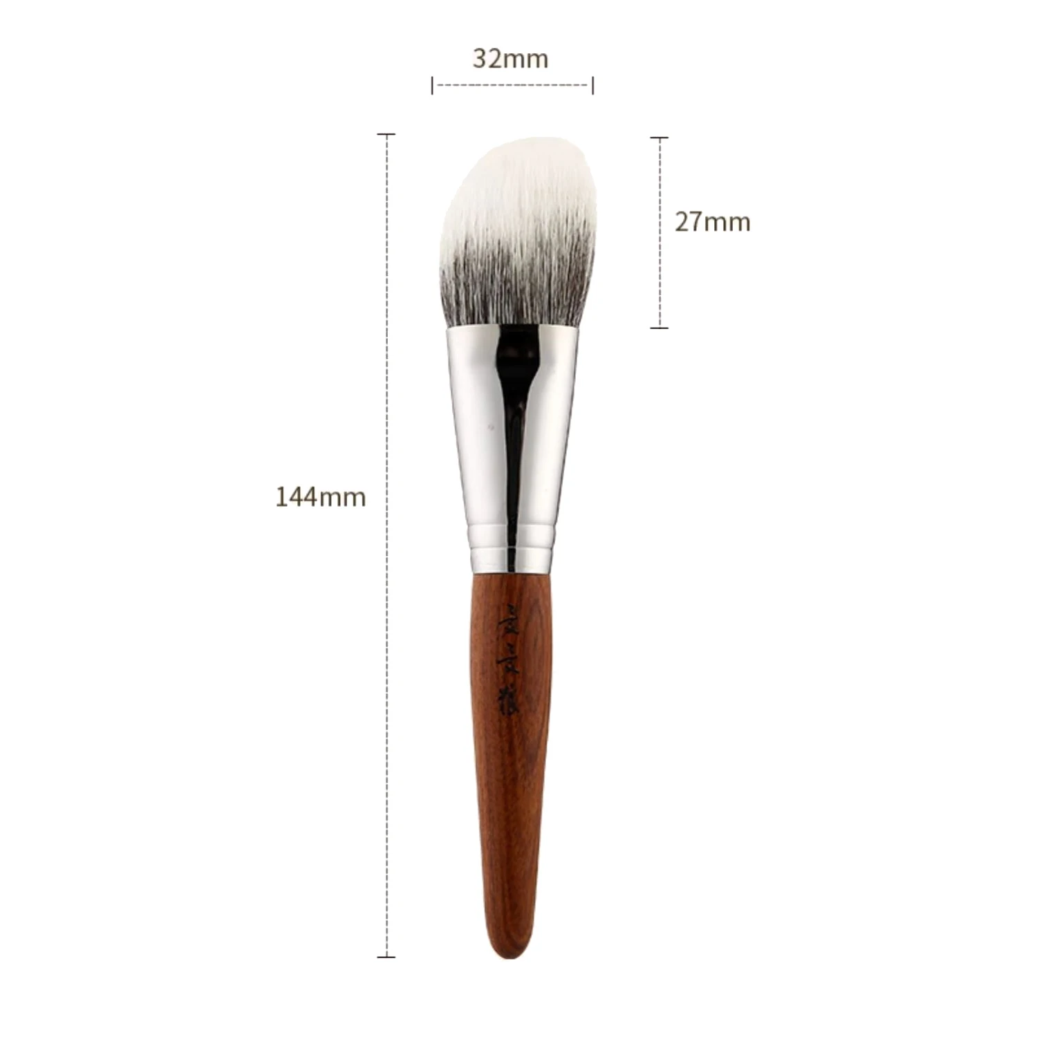 Shoushoulang Professional Handmade Make Up Brush GY102 Angled Stippling Contour Brush Saikoho Goat Hair Rosewood Makeup Brush 6