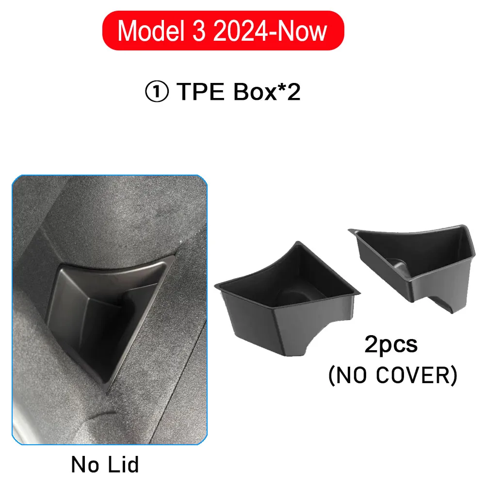 ארגונית תא המטען עבור Tesla Model 3 2024 2025 תיבת אחסון אחורית עמידה במים עם שפתון משוטפת אביזרי נסיעה לרכב