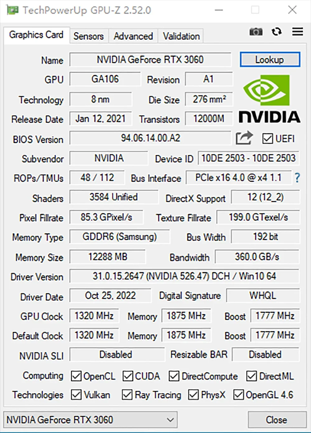 MLLSE RTX3060 12GB Graphics Card Placa De Video GAME NVIDIA GPU GDDR6 192bit DP*3 PCI Express 4.0 x16 - Image 5