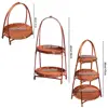 Multi-function Handwoven Fruit Basket Food Basket Decorative Standing Tray Bamboo Serving Tray Bamboo Storage Basket for Kitchen 5