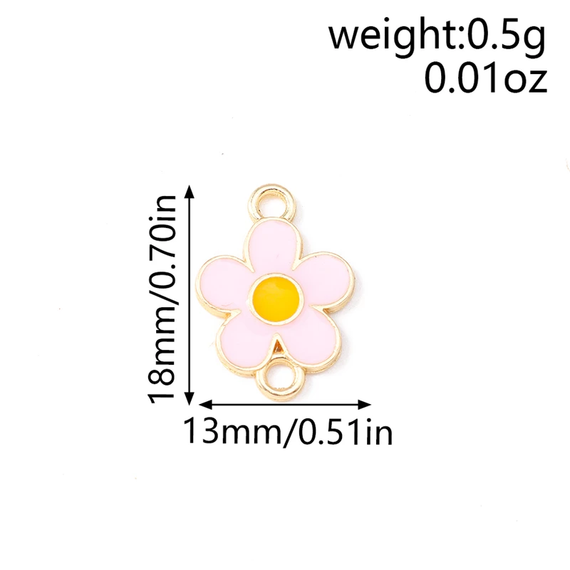 20pcs 귀여운 다채로운 에나멜 꽃 참 장식품 쥬얼리 만들기용 커넥터 팔찌 목걸이 귀걸이 수제 DIY 공예 용품