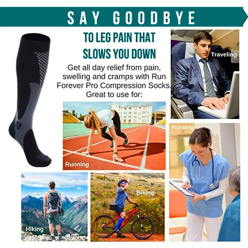 Calf Compression Sleeves Calf Compression Sleeve Thigh High Compression Stockings 1Pair Sports Compression Long Socks Breathable Calf Nylon Socks for Running Basketball Football Volleyball Fitness Men Women