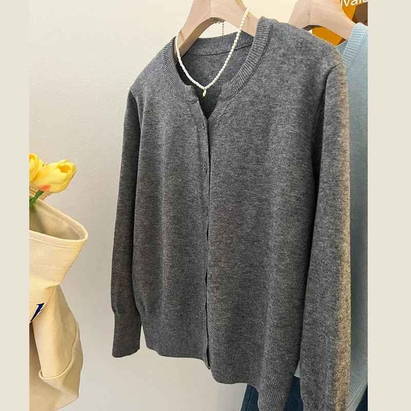 Fashion Women's Thin Fleece Knit Loose Short Cashmere Sweater Round Neck Warm Korean  Casual Female Sweater Top Cloting 5