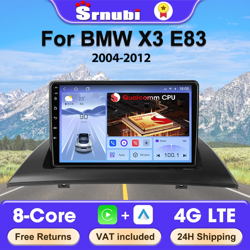 Srnubi CarPlay Car Radio Android For BMW X3 E83 2003-2011 Intelligent GPS Navigation Multimedia Qualcomm 8 Core 2Din Stereo