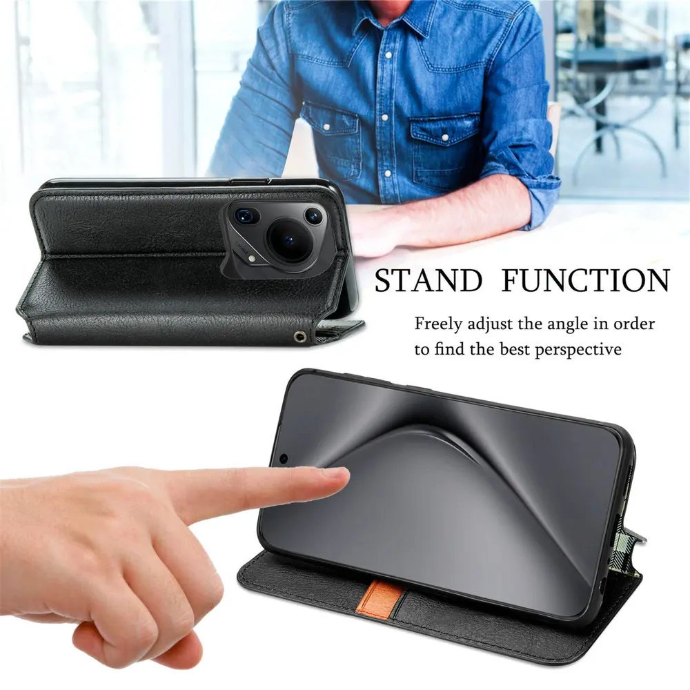 Magnetic Flip Wallet Leather Case - 360° Protective Book Cover
