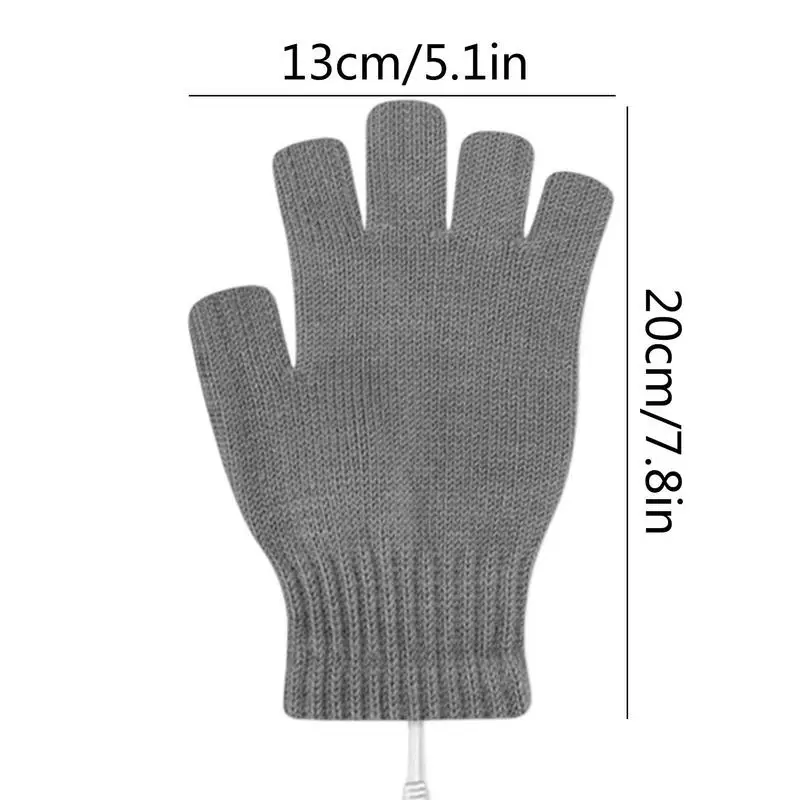 USB Heated Gloves Heating Winter Laptop Gloves Mitten Half Fingerless Winter Hands Warmer Laptop For Women Men