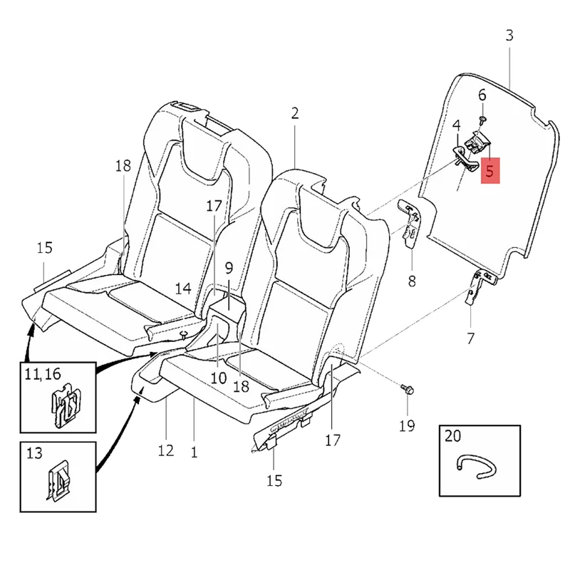 39826799 Rear Seat Release Outer Handle Lever for Volvo XC90-2Nd / 3Rd Row Seat Backrest Switch Release Puller