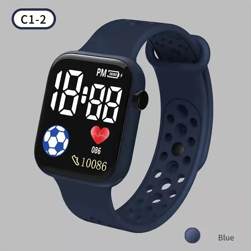 2024 LED Digital Watch For Kids Boys Girls Football Sports Watches Silicone Digital Watch Casual Childrens Electronic Wristwatch 4