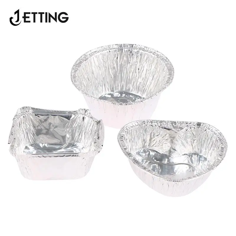 10Pcs Aluminum Foil Tart Mold Mini Egg Tart Cases Cake Cups Tin Pie Trays Muffin Mold For Cake Pies Tin Foil Cake Mold