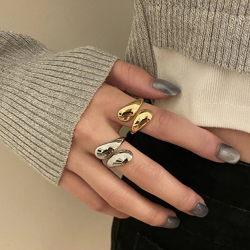Nuovo anello in argento sterling 925 con fascino di personalità, forma geometrica semplice, anello da donna, regalo per feste per amici, gioielli squisiti