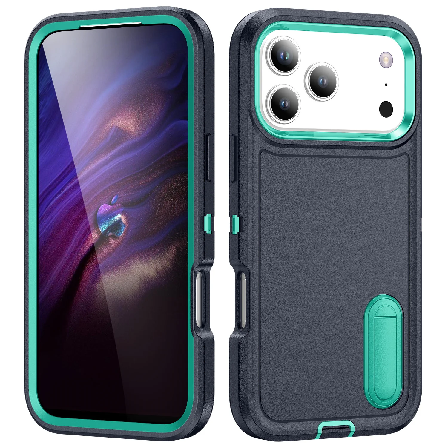 Heavy Duty Shockproof Defender Case with 3-Layer Protection and Adjustable Kickstand