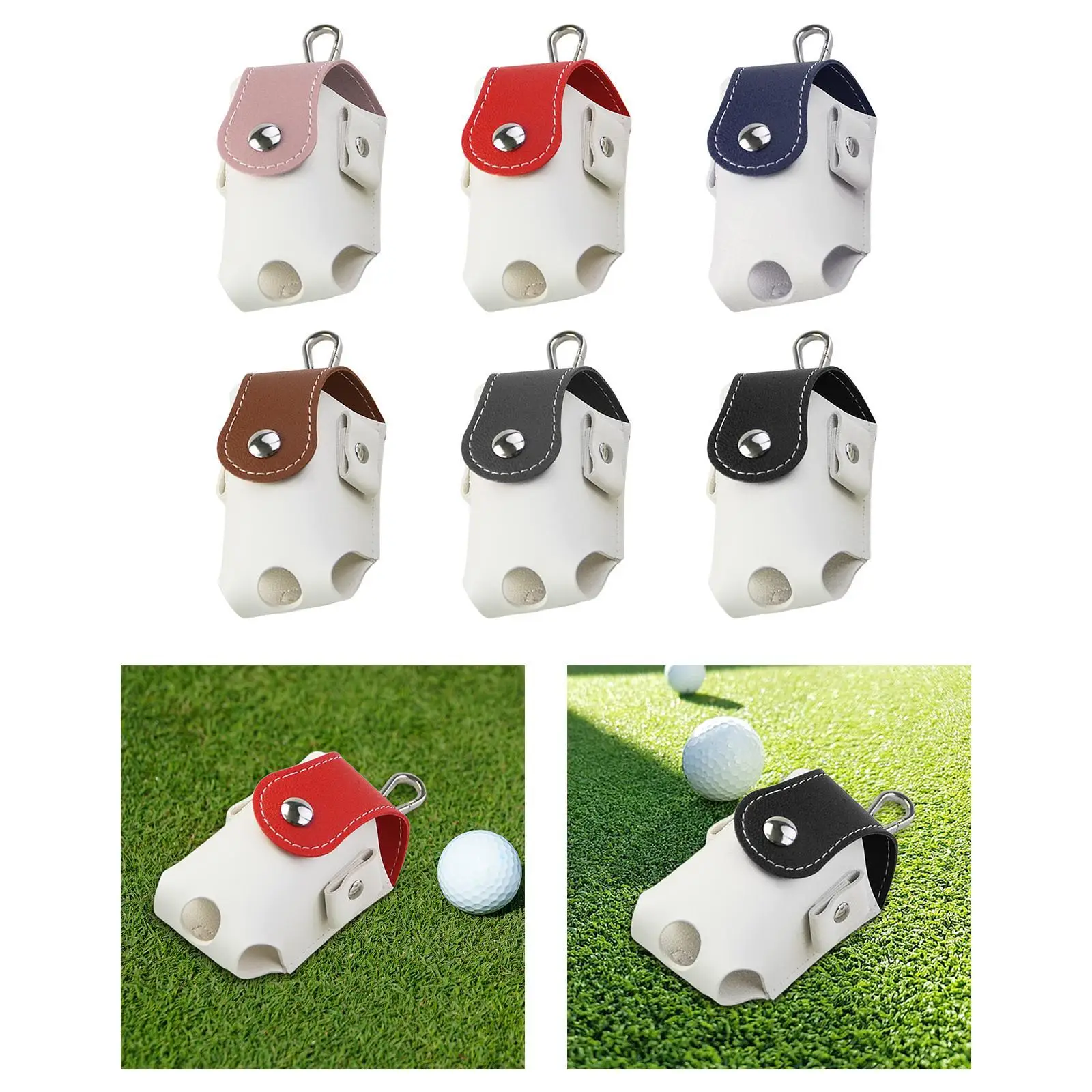 Golf Ball Pouch Bag Resistant PU Small Pocket Carrier Pouch Container Golf Ball