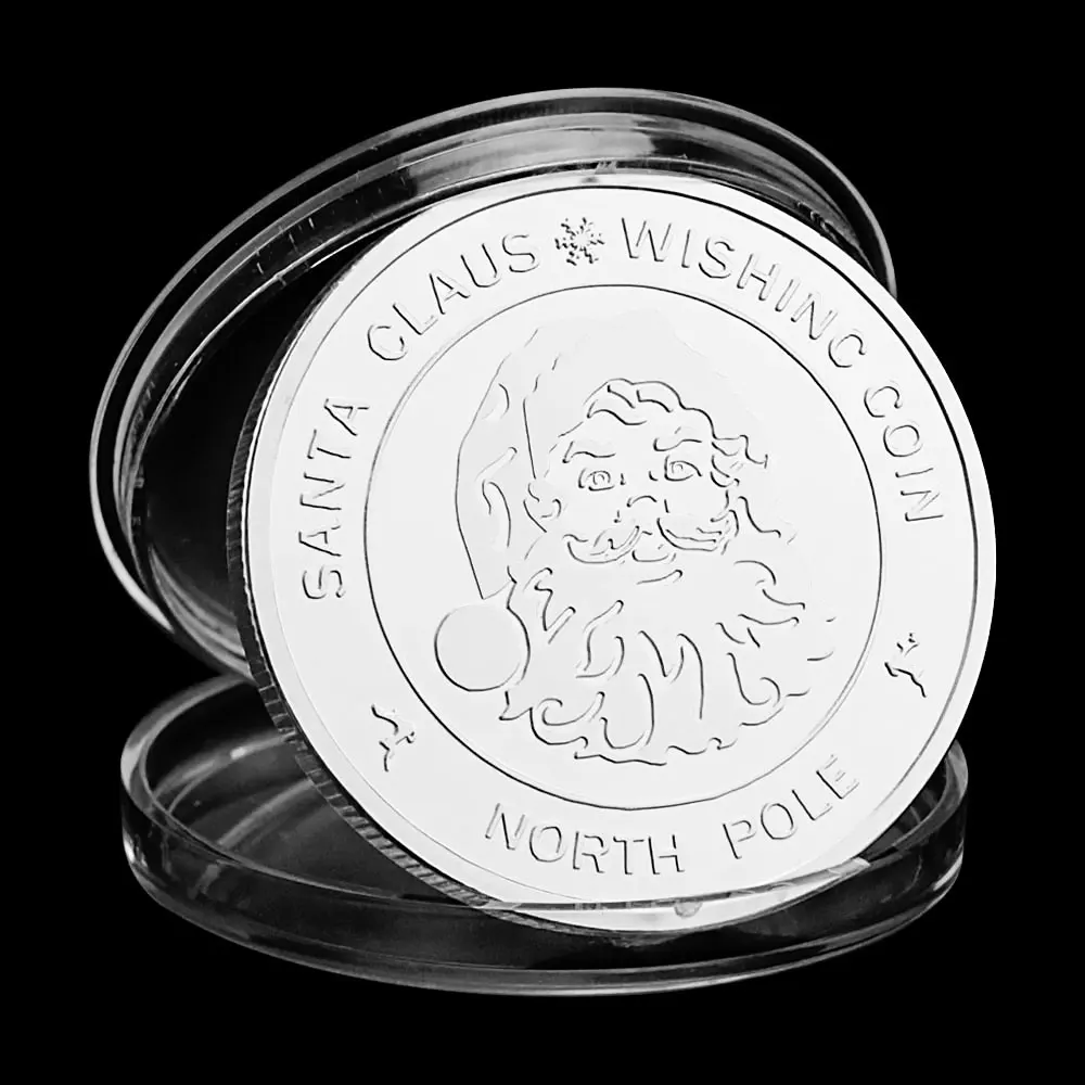 Christmas Present Merry Collectible Silver Gold Plated Souvenir Coin Santa Claus Collection Commemorative | Дом и сад