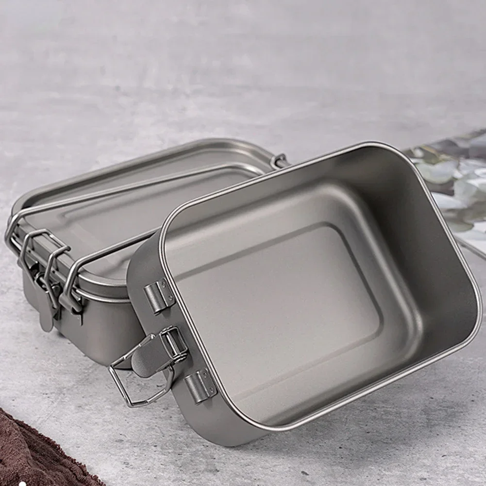 

800ml Titanium Lunch Box Lunch Box Camping Food Storage Containers Leak-Proof No Handle Outdoor Camping Cooking Supplies
