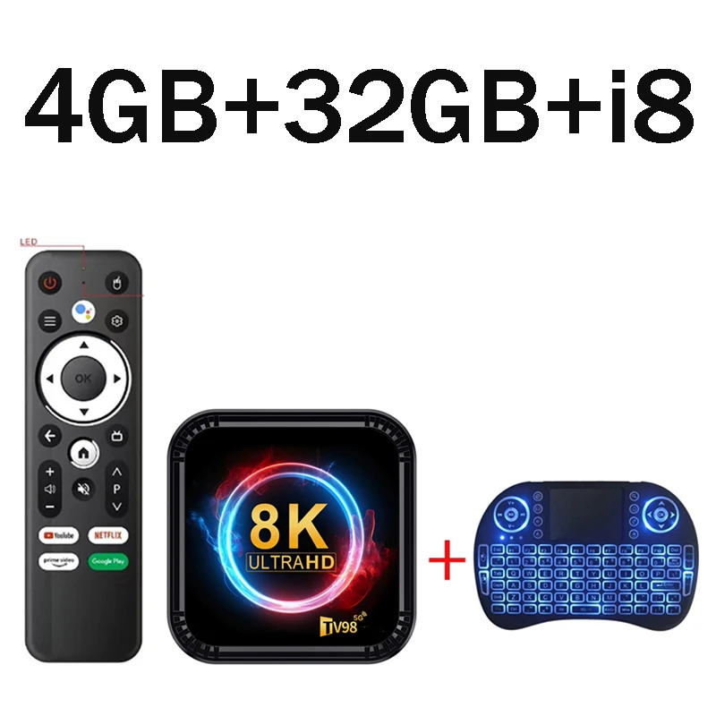 T98 Pro Android 12 Smart TV Box 4K Ultra HD con Allwinner H618