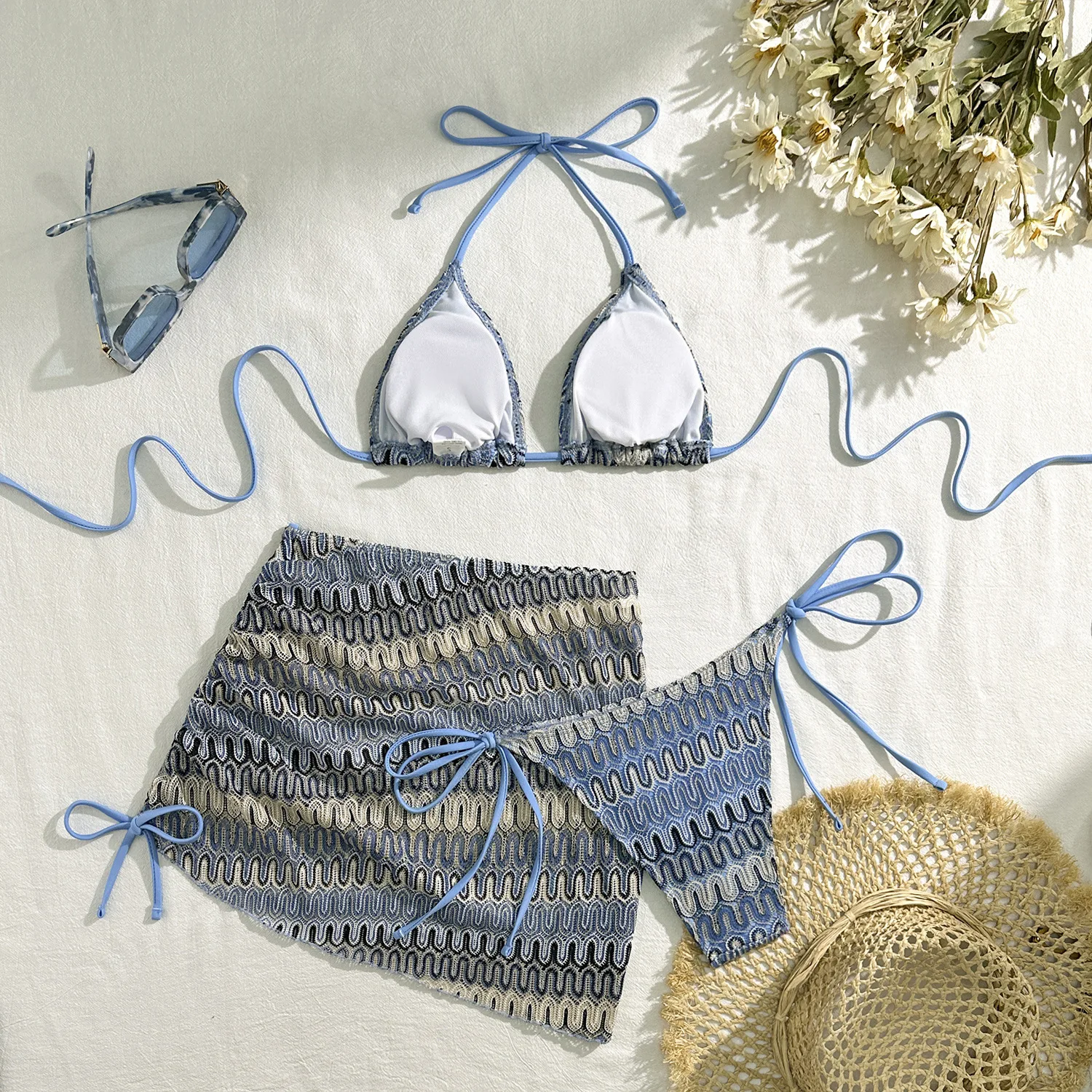 Three-Piece Womens Bikini Set - Sexy Beach Swimwear 2025