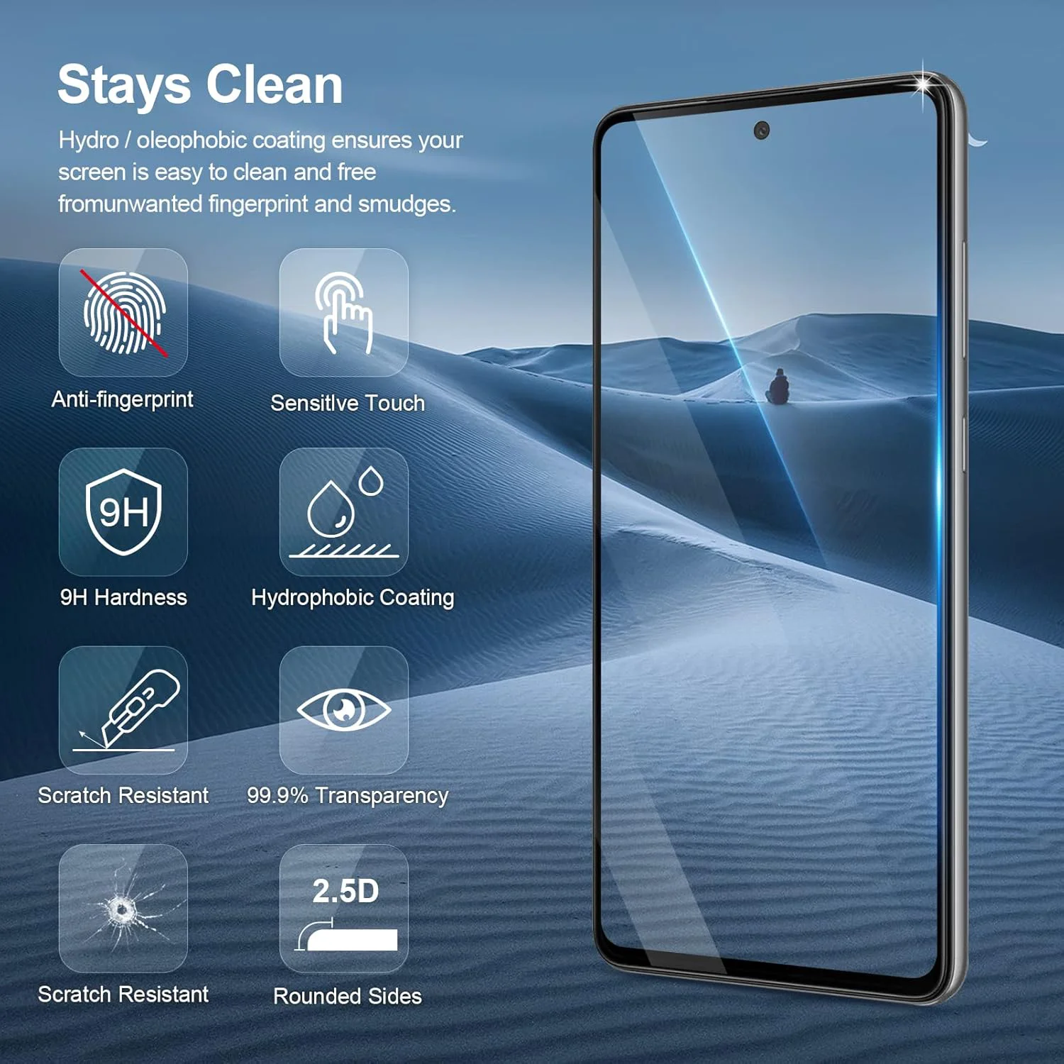 Premium Full-Cover Tempered Glass Screen Protector Film - 1/2/3 Pack