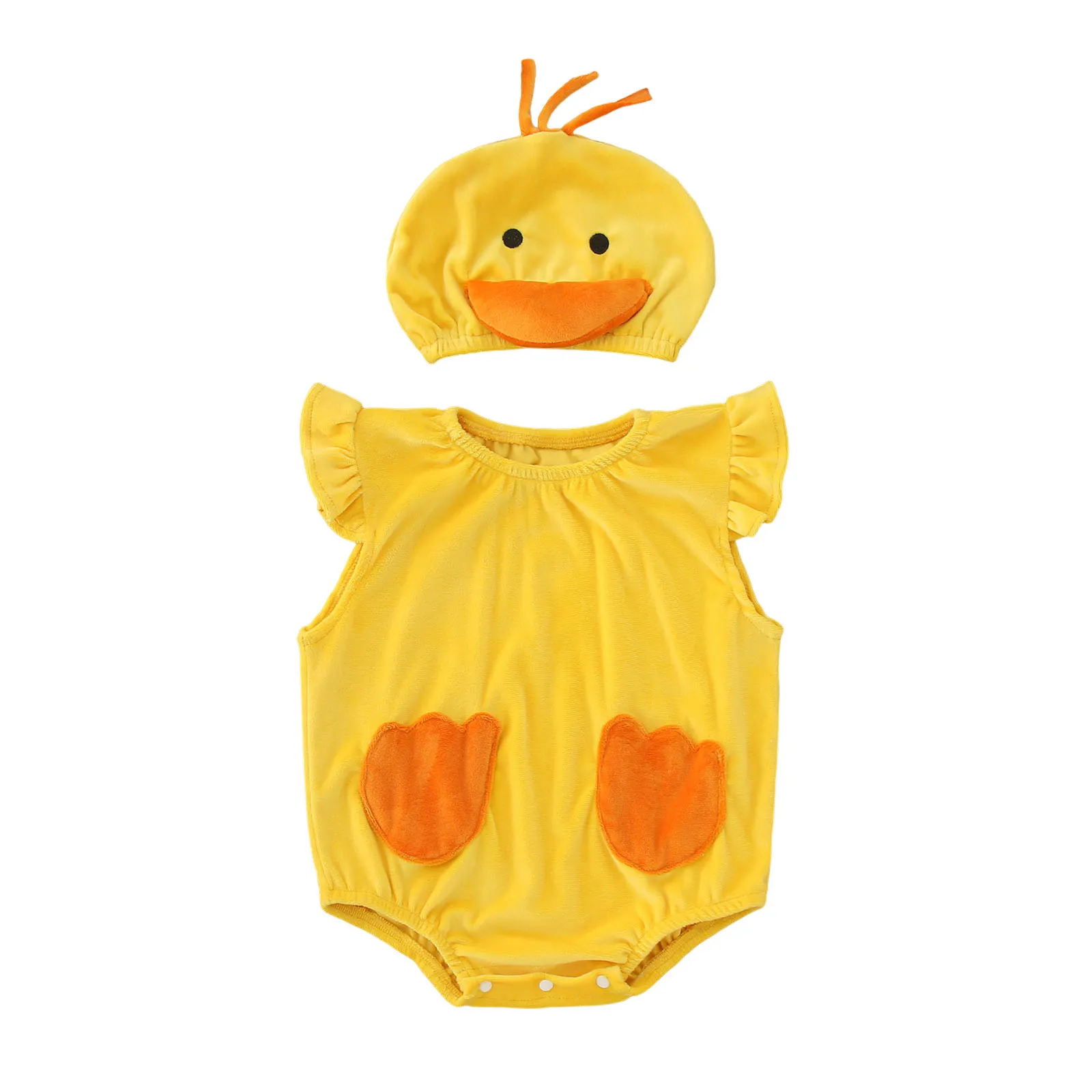 Party Dress Infant Boys Girls Cartoon Duck Cosplay Romper Bodysuit With Hat Newborn Photo Shoot Fall 18 Month Girl Clothes