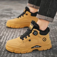 Mens Boots Casual Shoes Winter Platform Leather Designer Luxury Chelsea Cowboy Outdoor Work Safety Ankle Sneakers 2025