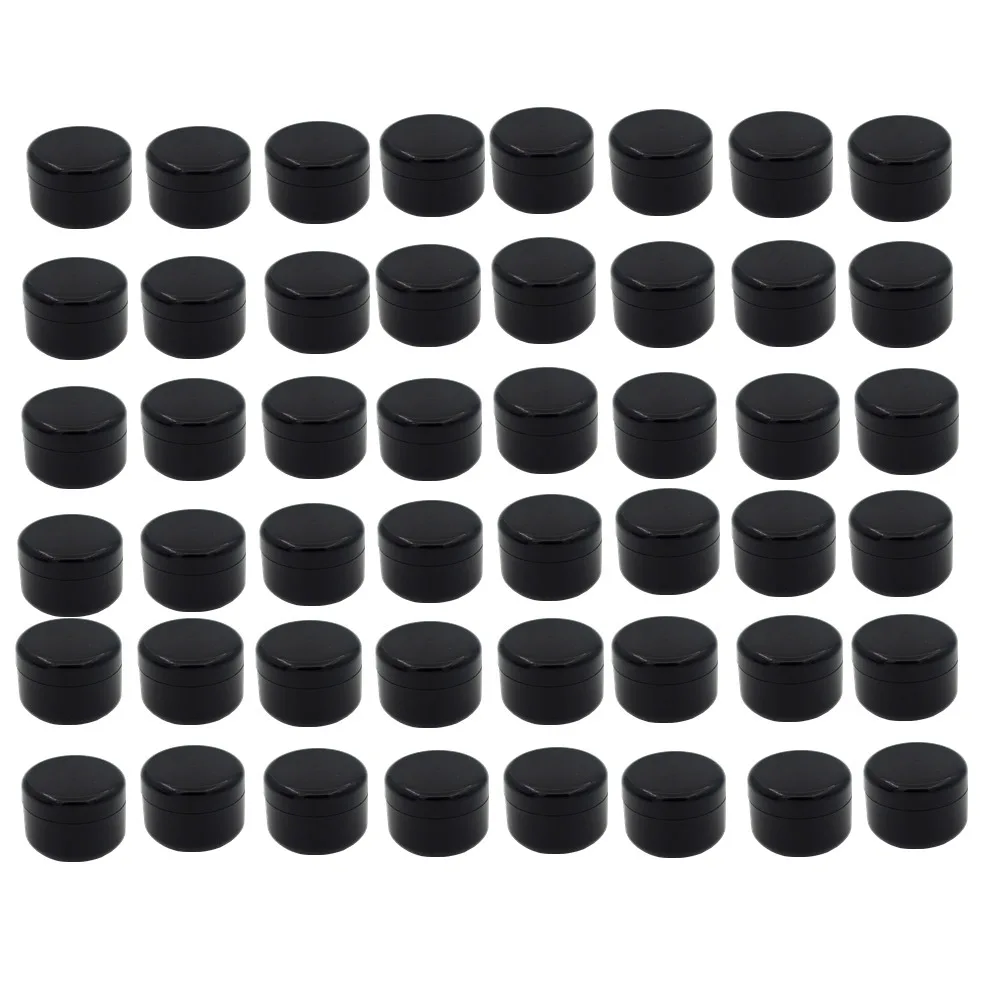 50 Pieces 10g Plastic Cosmetic Cream Filling Jar Light Proof Nail Polish Packing Bottle Black Travel Bottle Empty Small Capacity cosmetic cream bottle