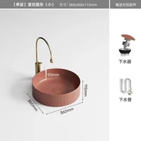 อ่างล้างหน้าเซรามิกสีแดงอิฐ อ่างเคาน์เตอร์สียุโรป ระเบียงห้องน้ํา อ่างล้างหน้าศิลปะ GN749UP 6