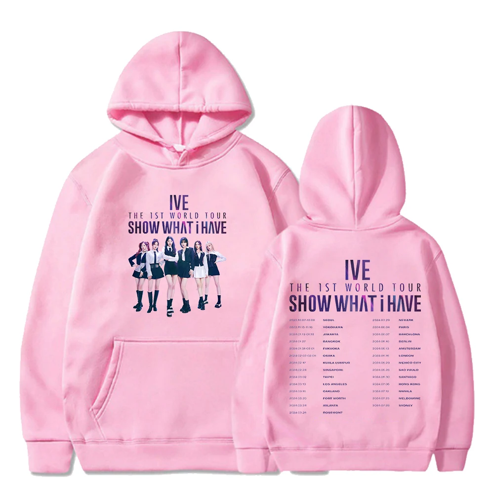 Kpop IVE The 1ST World Tour Show What I Have Merch Hoodie Long Sleeve Streetwear Men Women Hooded Sweatshirt Fashion Clothes